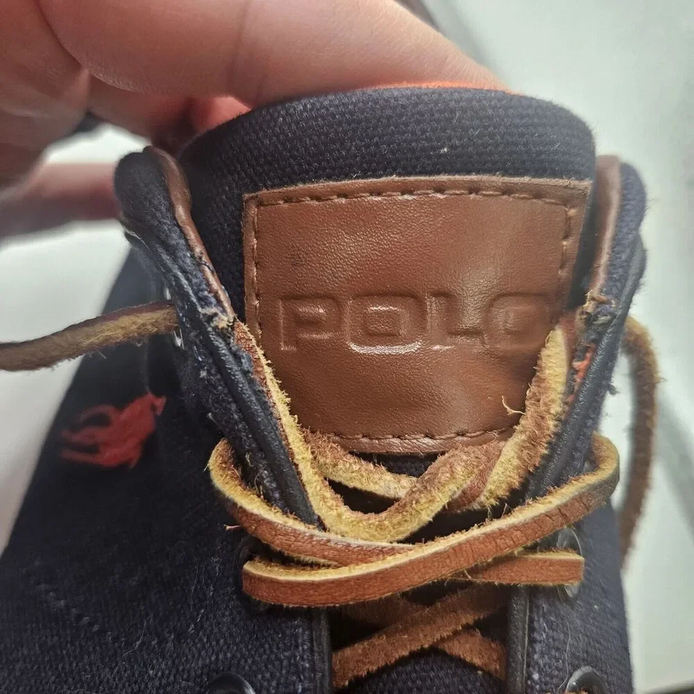 POLO PALPH LAUREN MENS CANVAS‎ FAXON LOW SNEAKER DENIM NAVY SIZE 12D